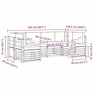 Rohová sofa sada s polštářem 6 pcs Přírodní a světle šedá - obrázek 9