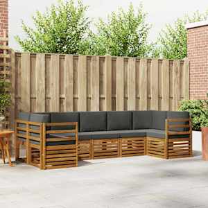 Rohová sofa sada s polštářem 7 pcs Přirozená a Anthracitová - obrázek 1