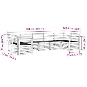 Rohová sofa sada 7 pcs Přírodní - obrázek 8