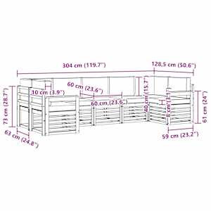 Rohová sofa sada s polštářem 7 pcs Přirozená a Krémová - obrázek 9