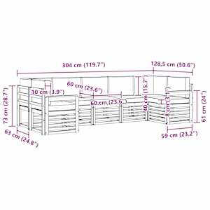 Rohová sofa sada s polštářem 7 pcs Přírodní a světle šedá - obrázek 9