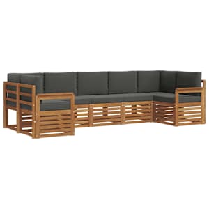 Rohová sofa sada s polštářem 7 pcs Přirozená a Anthracitová - obrázek 2