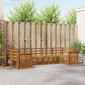 Sedežne garniture 7 pcs Naravna Masiven les akacije