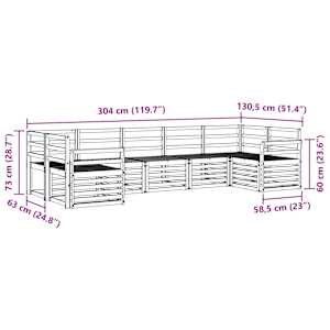 Rohová sofa sada 7 pcs Přírodní - obrázek 8