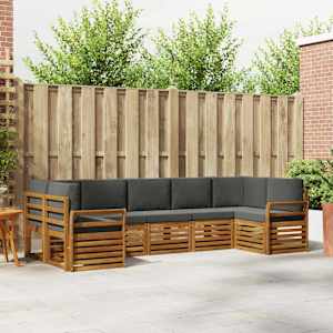 Rohová sofa sada s polštářem 7 pcs Přirozená a Anthracitová - obrázek 1