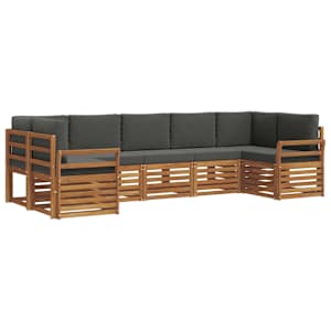 Rohová sofa sada s polštářem 7 pcs Přirozená a Anthracitová - obrázek 2