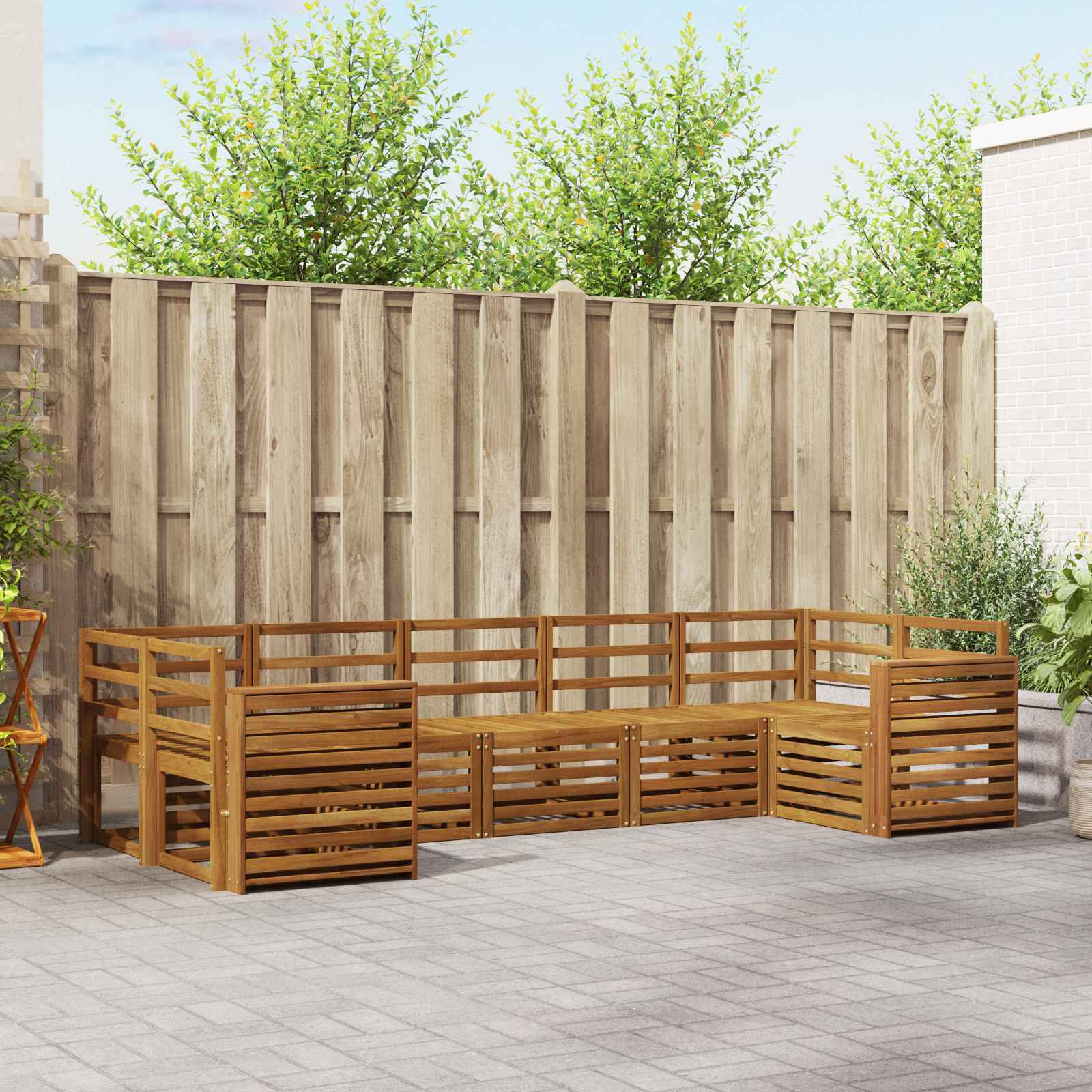 Sofa-Sets 7 pcs Naturel Massief Acaciahout image 1