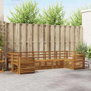 Sedežne garniture 7 pcs Naravna Masiven les akacije