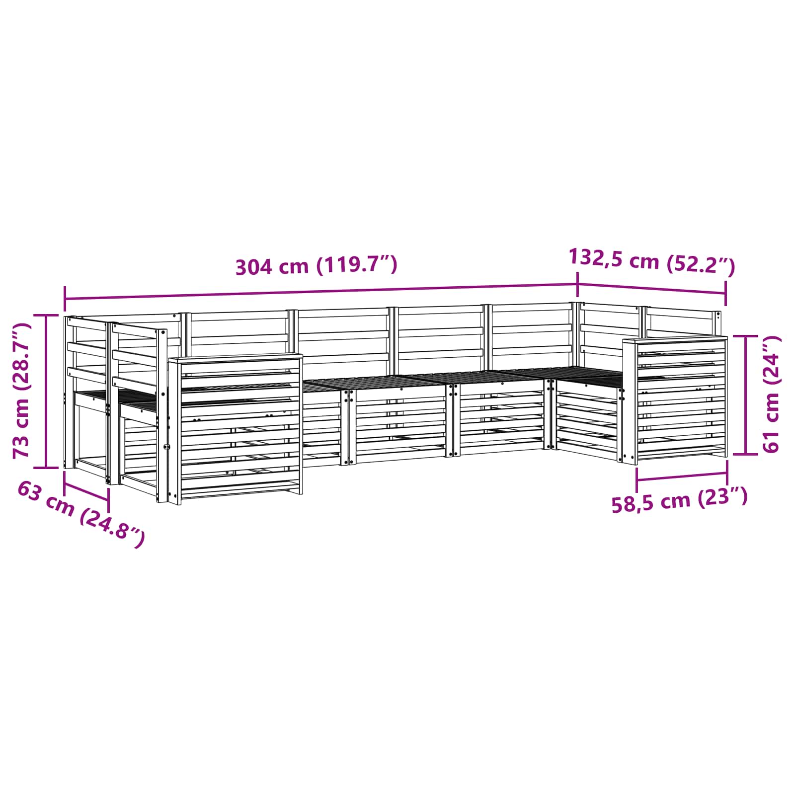 Sofa-Sets 7 pcs Naturel Massief Acaciahout image 7