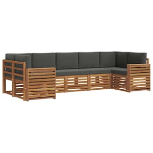Rohová sofa sada s polštářem 7 pcs Přirozená a Anthracitová - obrázek 2
