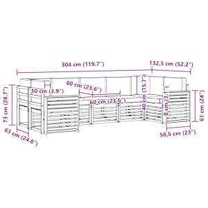 Rohová sofa sada s polštářem 7 pcs Přirozená a Anthracitová - obrázek 9