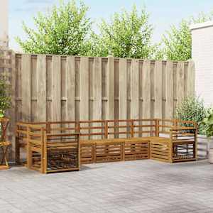 Sedežne garniture 7 pcs Naravna Masiven les akacije