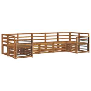 Rohová sofa sada 7 pcs Přírodní Masivní akátové dřevo - obrázek 2