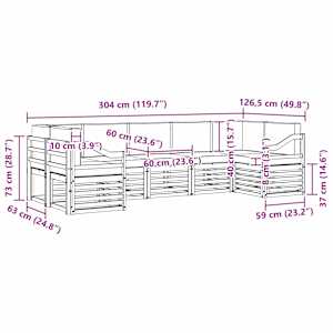 Rohová sofa sada s polštářem 7 pcs Přirozená a Krémová - obrázek 9