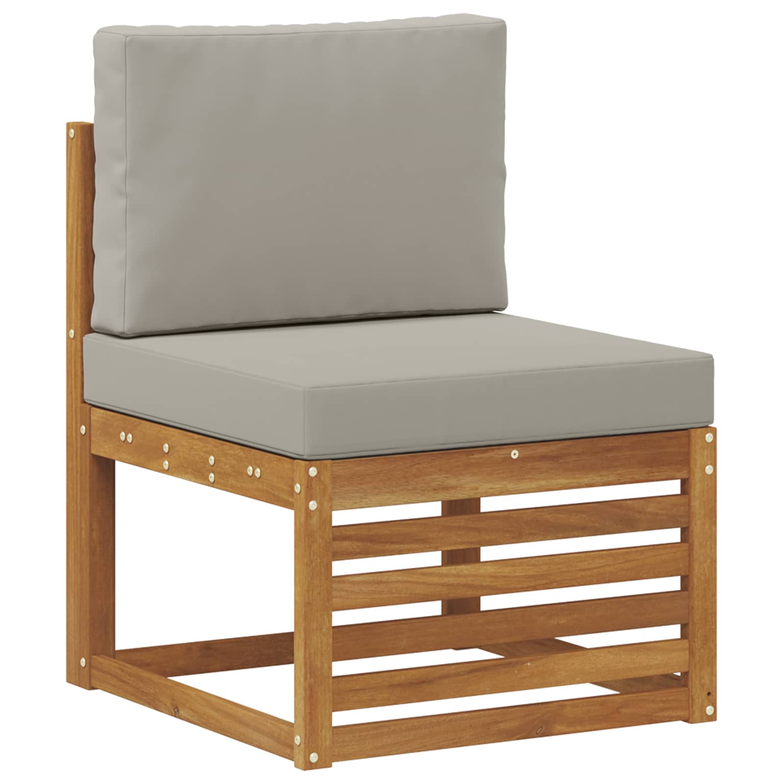 Sofa-Sets 7 pcs Natuurlijk en Lichtgrijs Massief Acaciahout image 3