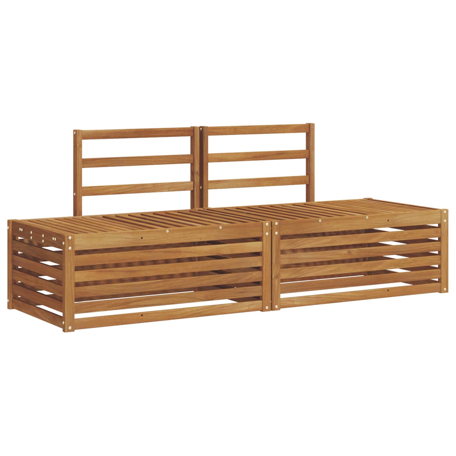 Sofa-Sets 2 Stuk Naturel 91 x 63 x 73 cm Massief Acaciahout image 2