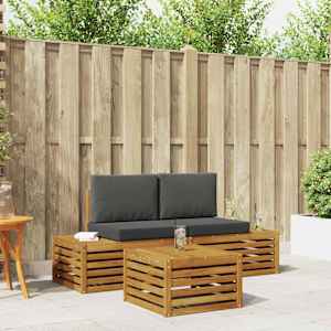 Zunanja garnitura za sedenje 3 Kos Naravna in antracitna