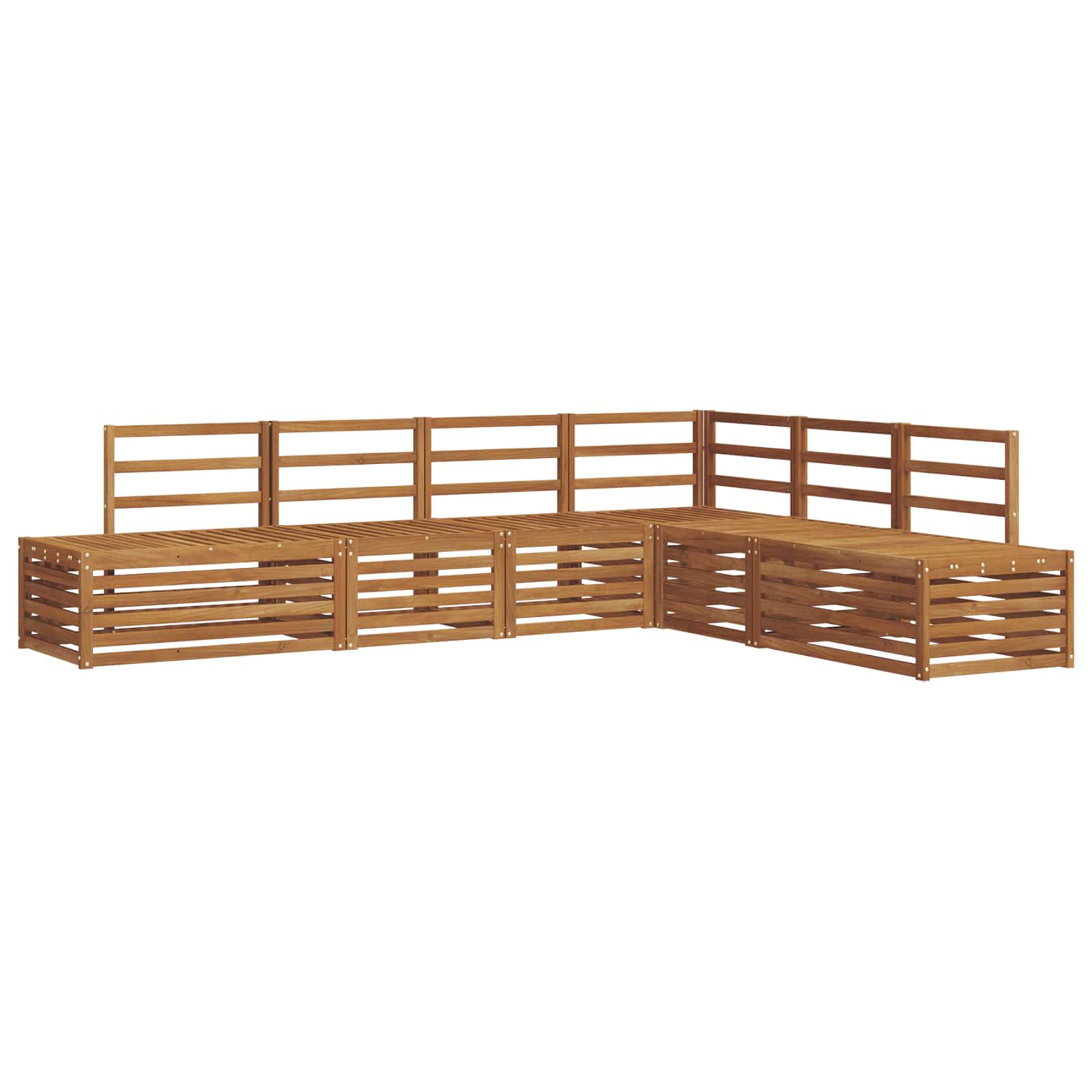 Sofa-Sets 6 Stuk Naturel Massief Acaciahout image 2