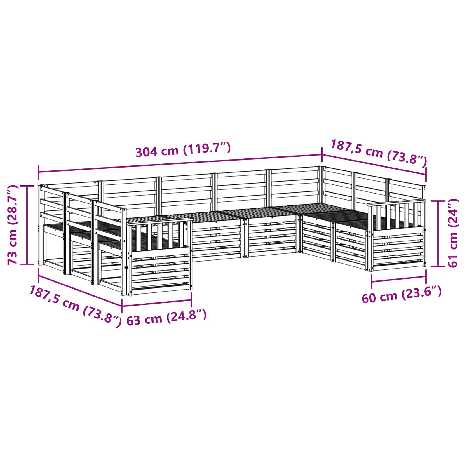 Sofa-Sets 9 pcs Naturel Massief Acaciahout image 7