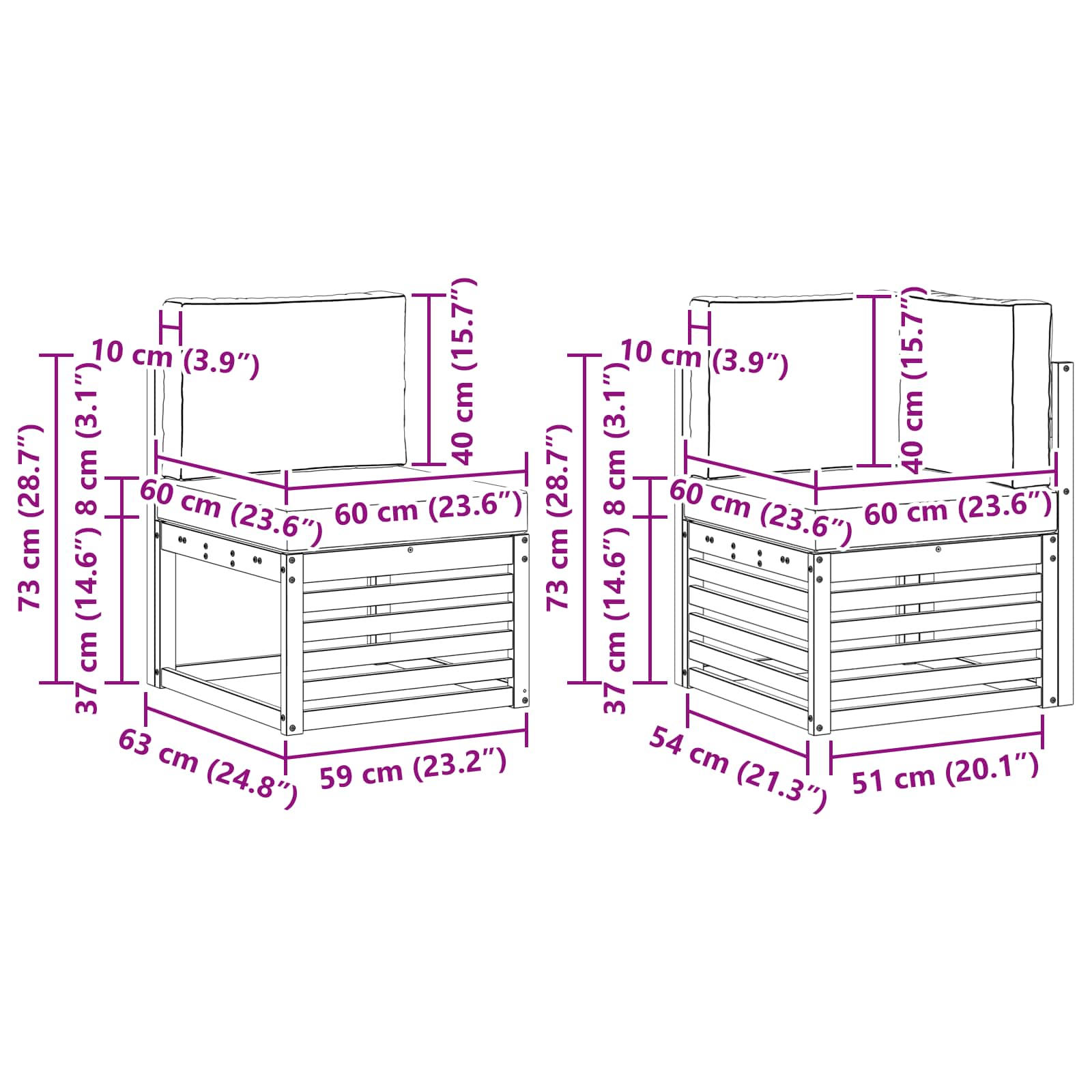 Sofa-Sets 9 pcs Natuurlijk en Lichtgrijs Massief Acaciahout image 8