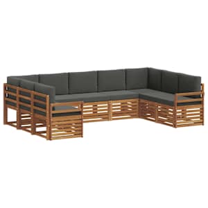 Rohová sofa sada s polštářem 9 pcs Přirozená a Anthracitová - obrázek 2