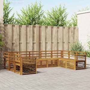 Zunanja garnitura za sedenje 9 pcs Naravna Masiven les akacije