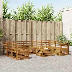 Sedežne garniture 10 pcs Naravna Masiven les akacije