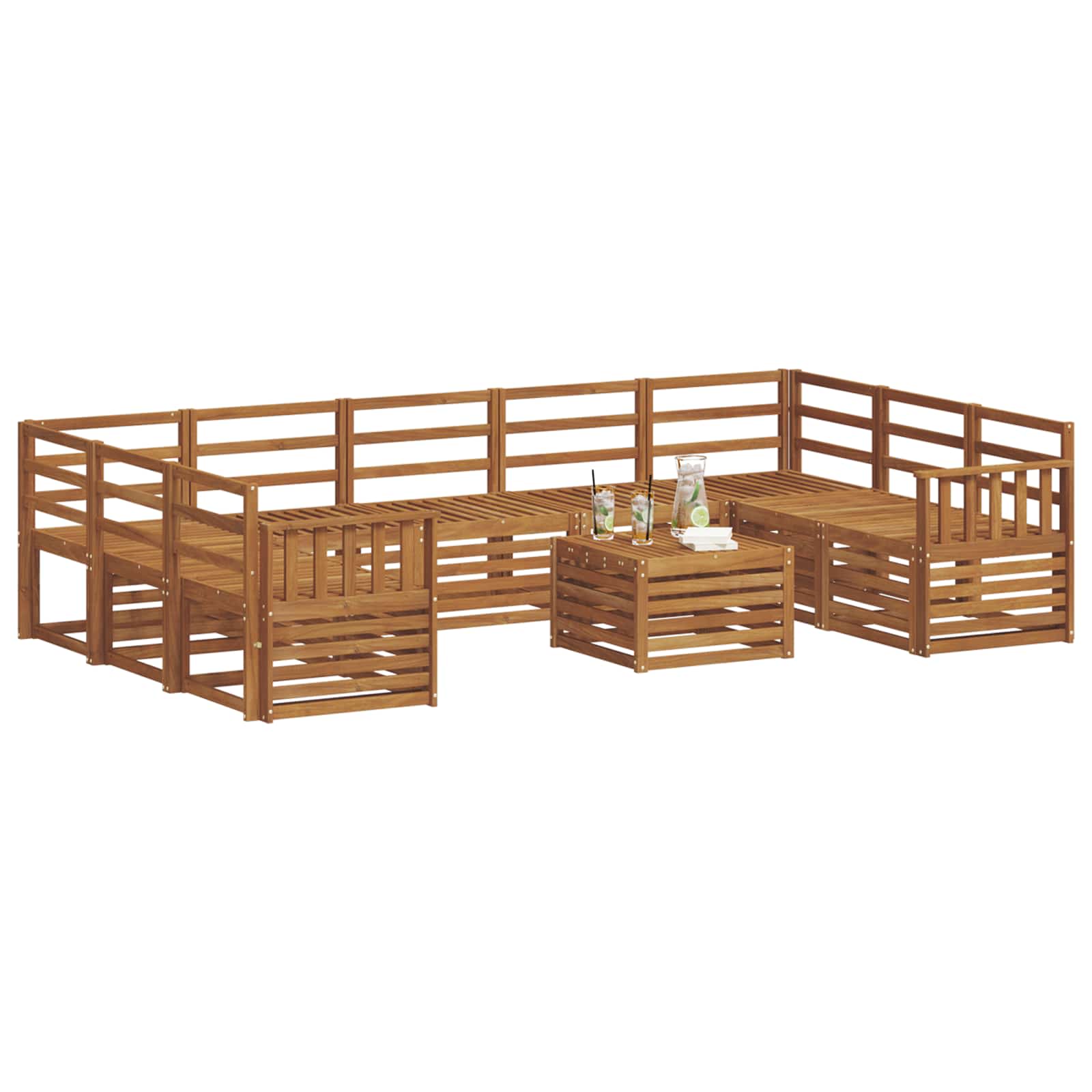 Sofa-Sets 10 pcs Naturel Massief Acaciahout image 3