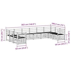 Rohová sofa sada 10 pcs Přírodní - obrázek 7