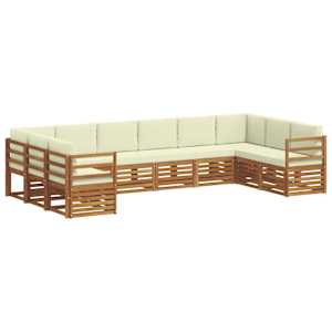 Rohová sofa sada s polštářem 10 pcs Přirozená a Krémová - obrázek 2