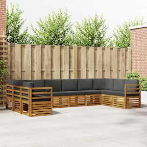 Rohová sofa sada s polštářem 10 pcs Přirozená a Anthracitová - obrázek 1