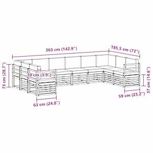 Rohová sofa sada s polštářem 10 pcs Přirozená a Anthracitová - obrázek 9