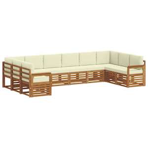 Rohová sofa sada s polštářem 10 pcs Přirozená a Krémová - obrázek 2