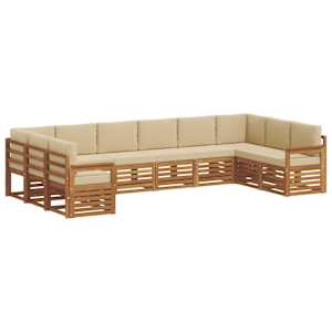 Rohová sofa sada s polštářem 10 pcs Přirozená a Béžová - obrázek 2