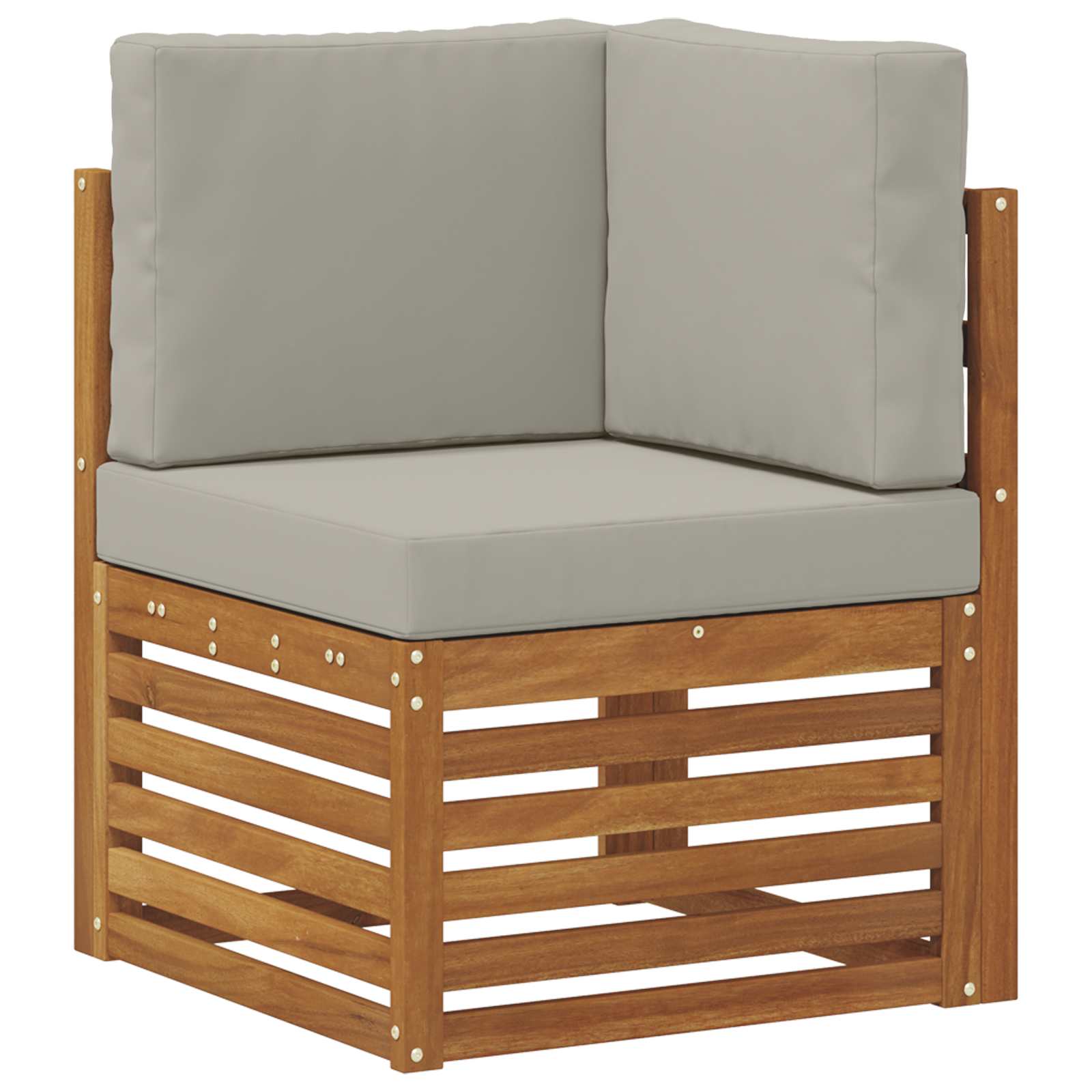 Sofa-Sets 10 pcs Natuurlijk en Lichtgrijs Massief Acaciahout image 4