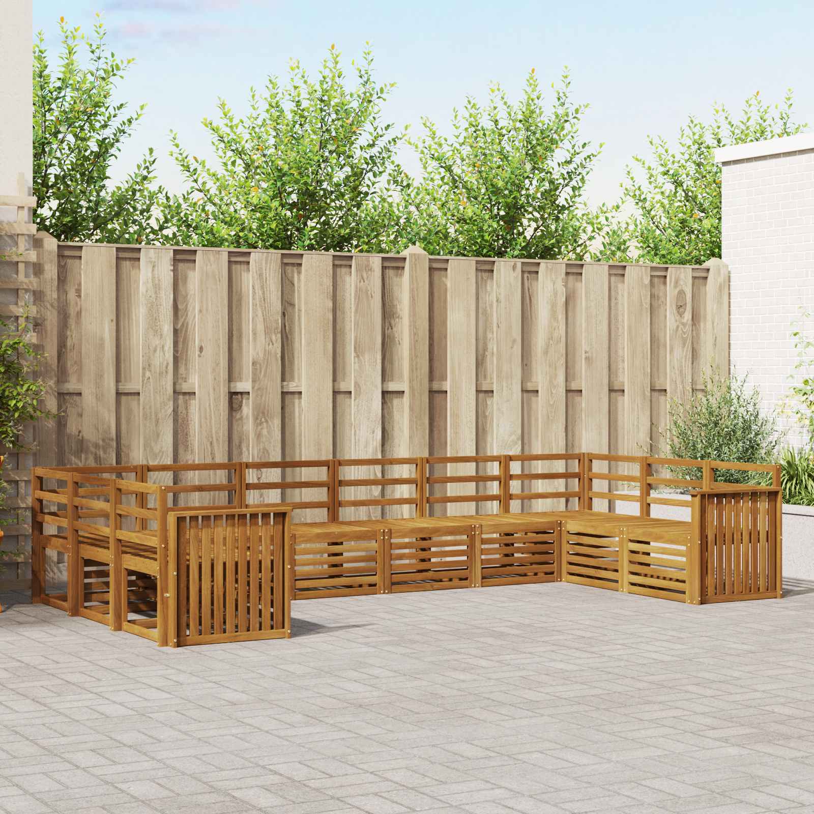 Diivanikomplektid 10 pcs Neutraalne Tugev akatsiapuu