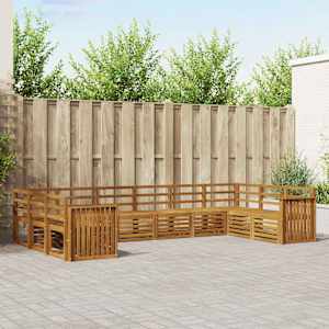 Zunanja garnitura za sedenje 10 pcs Naravna Masiven les akacije