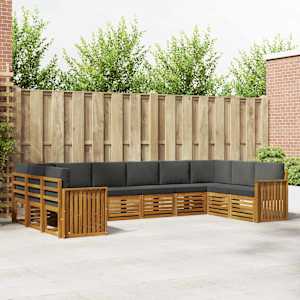 Zunanja garnitura za sedenje 10 pcs Naravna in antracitna