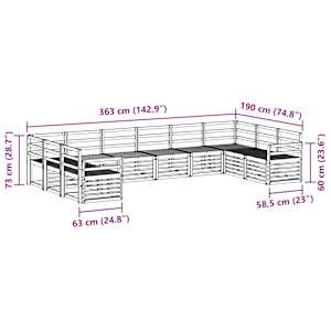 Rohová sofa sada 10 pcs Přírodní - obrázek 8