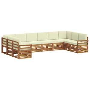 Rohová sofa sada s polštářem 10 pcs Přirozená a Krémová - obrázek 2