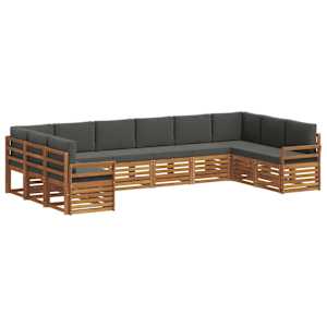 Rohová sofa sada s polštářem 10 pcs Přirozená a Anthracitová - obrázek 2