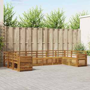 Zunanja garnitura za sedenje 10 pcs Naravna Masiven les akacije