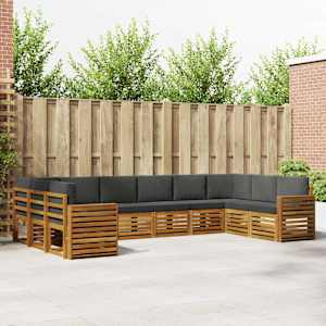 Zunanja garnitura za sedenje 10 pcs Naravna in antracitna