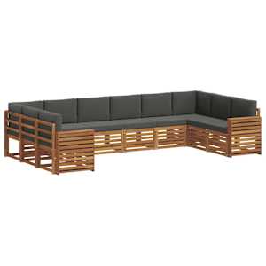 Rohová sofa sada s polštářem 10 pcs Přirozená a Anthracitová - obrázek 2