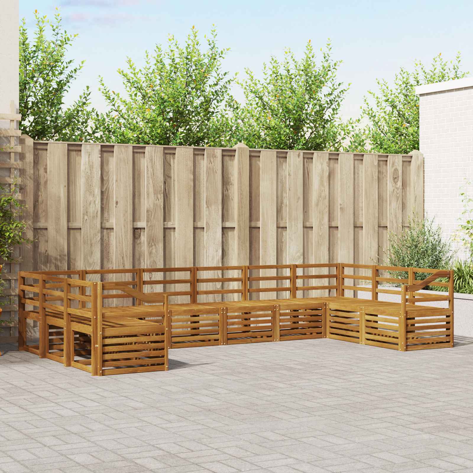 Sofa-Sets 10 pcs Naturel Massief Acaciahout image 1