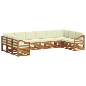 Rohová sofa sada s polštářem 10 pcs Přirozená a Krémová - obrázek 2