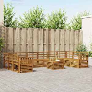 Zunanja garnitura za sedenje 11 pcs Naravna Masiven les akacije