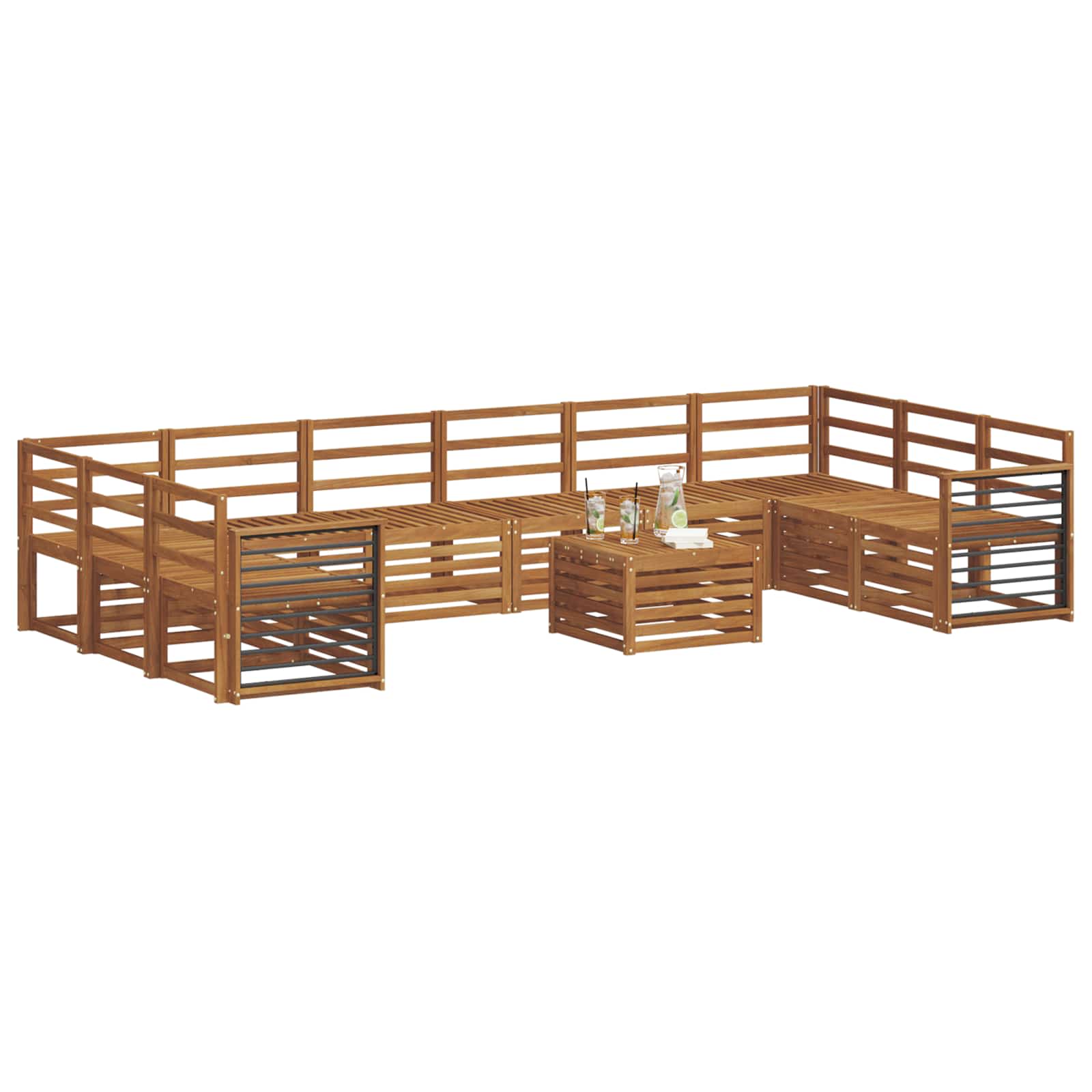 Sofa-Sets 11 pcs Naturel Massief Acaciahout image 3