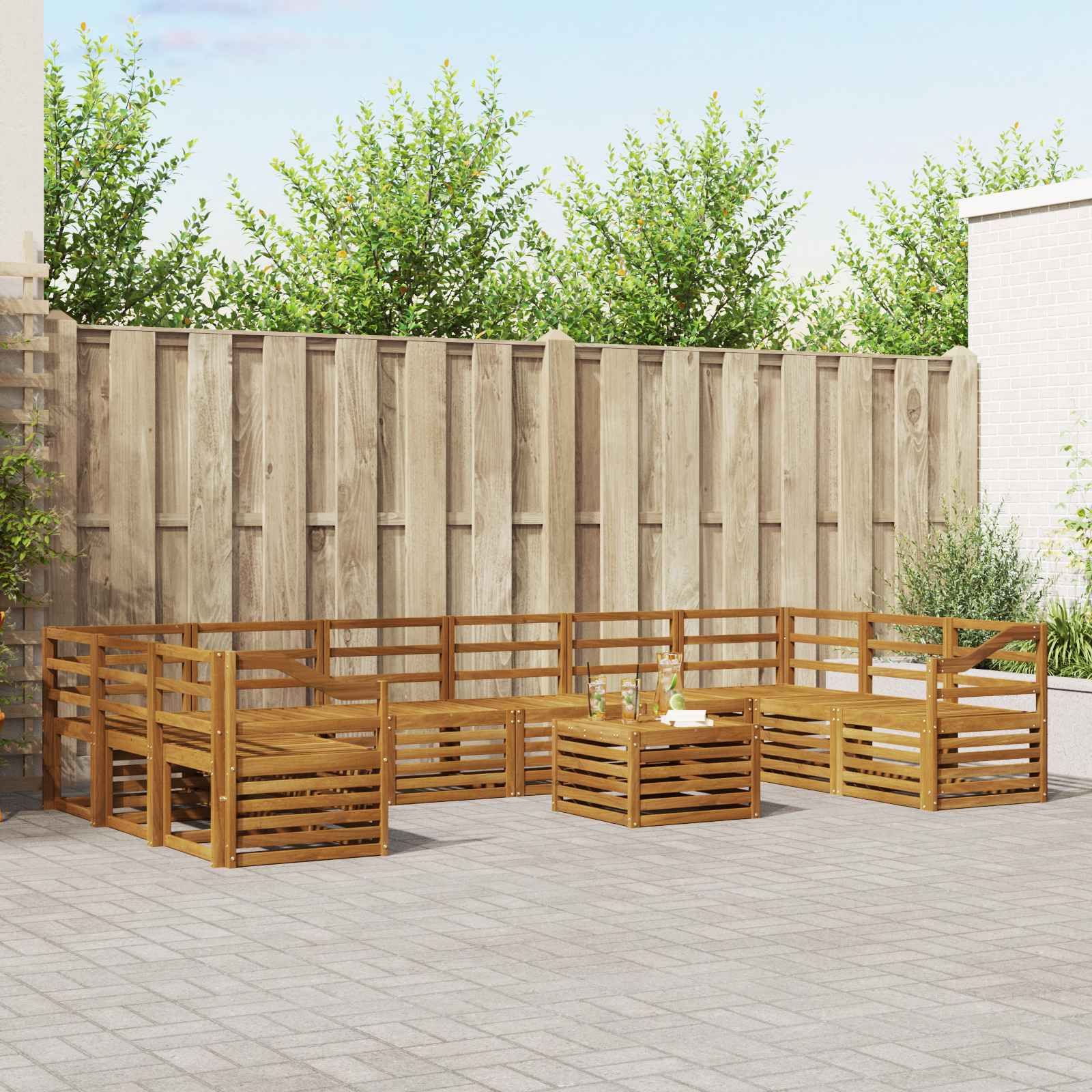 Sofa-Sets Naturel Massief Acaciahout image 1