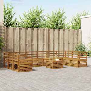 Zunanja garnitura za sedenje 11 pcs Naravna Masiven les akacije